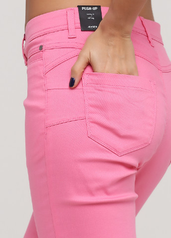 Джинси Jensen завужені однотонні рожеві джинсові бавовна