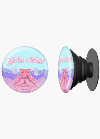 Попсокет (Popsockets) тримач для смартфону Сейлор Мун (Sailor Moon) (8754-2913) Чорний MobiPrint (229014720)