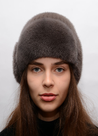Зимняя женская норковая шапка из вязаного меха Меховой Стиль лобик (199429257)