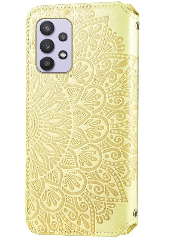 Кожаный чехол книжка Mandala (PU) для Samsung Galaxy A72 4G / A72 5G Желтый (is_00000047192_1) Getman (238478770)