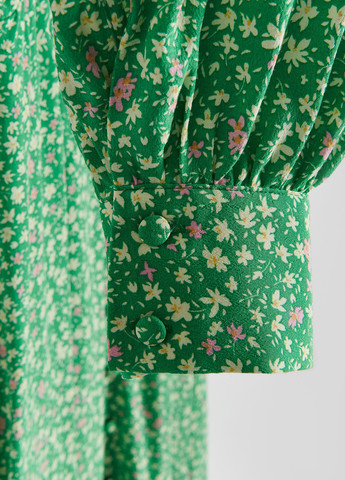 Зеленое кэжуал платье Reserved с цветочным принтом