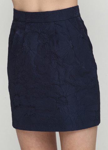 Темно-синяя кэжуал фактурная юбка H&M мини