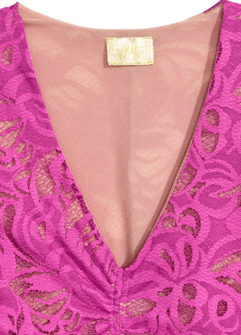 Фуксиновое (цвета Фуксия) кэжуал платье футляр H&M однотонное