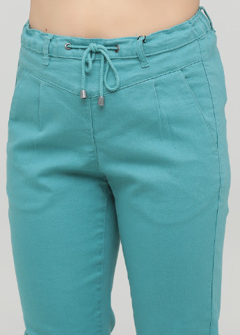 Светло-бирюзовые джинсовые демисезонные зауженные брюки Long Island