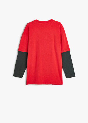 Красный демисезонный кэжуал лонгслив KOTON колор блок