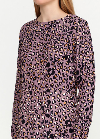 Сиреневое кэжуал платье H&M с животным (анималистичным) принтом