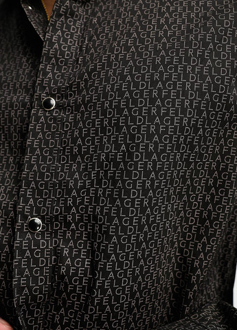 Черная кэжуал рубашка с логотипом Karl Lagerfeld