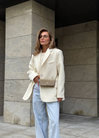 Молочный женский жакет No Brand однотонный - демисезонный