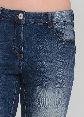 Синие демисезонные укороченные, зауженные джинсы Gina Benotti