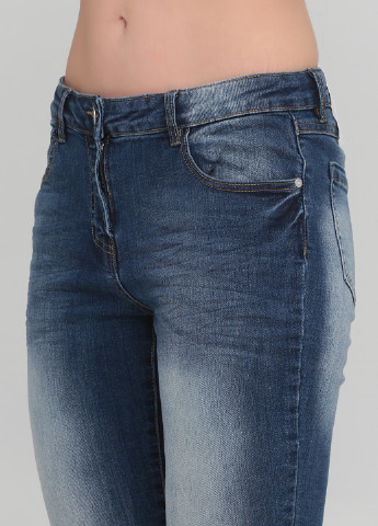 Синие демисезонные укороченные, зауженные джинсы Gina Benotti