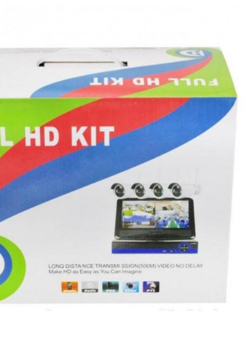 Комплект відеоспостереження бездротовий DVR KIT CAD Full HD WiFi 4ch набір на 4 камери та реєстратор No Brand 8004/6673 (251455926)