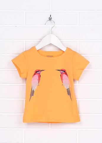 Оранжевая летняя футболка с коротким рукавом Vertbaudet
