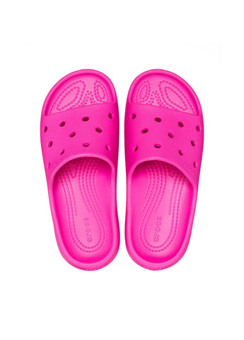 Розовые кэжуал шлепанцы Crocs с перфорацией