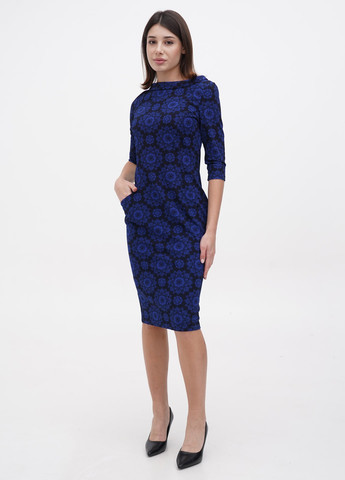 Темно-синее кэжуал платье Laura Bettini с орнаментом
