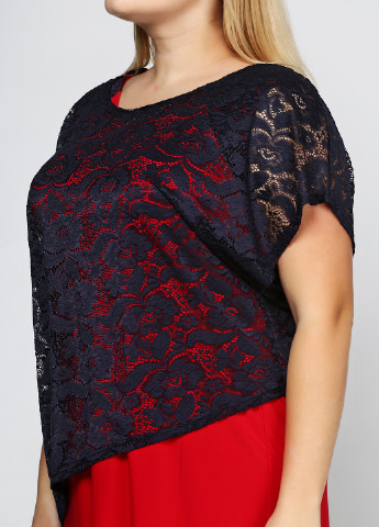 Красное кэжуал платье Big Fashion Style с цветочным принтом