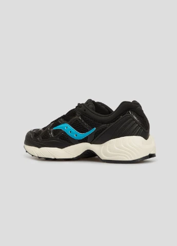 Черные всесезонные черные кроссовки grid web из текстиля и замши Saucony