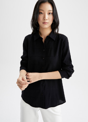 Черная демисезонная блуза DeFacto