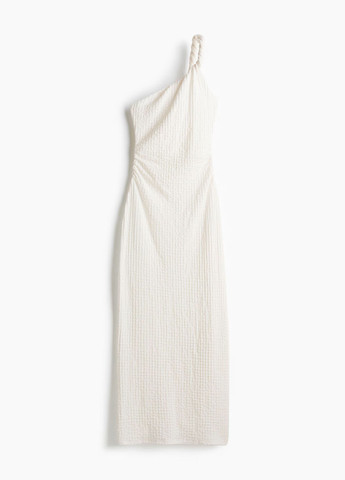 Белое кэжуал платье на одно плечо H&M однотонное