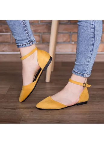 Fashion Туфли женские Euki 2782 41 26 см Желтый желтый з натуральная замша, украина — демисезон (253195431)