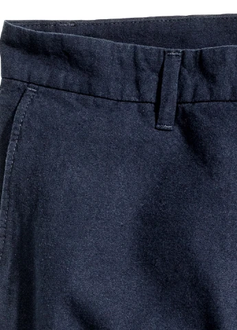 Темно-синие кэжуал демисезонные прямые брюки H&M