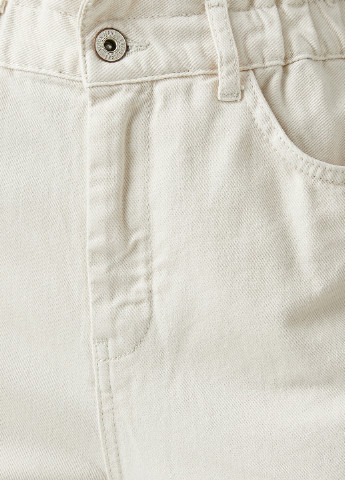 Джинси KOTON мом фіт однотонні білі джинсові бавовна