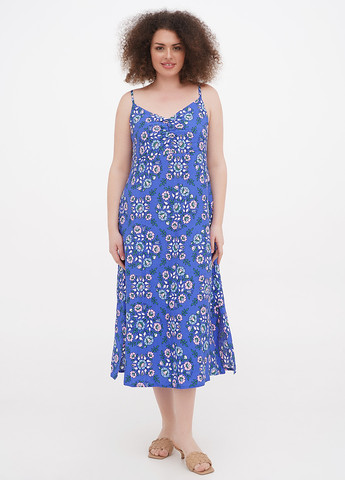 Синя кежуал сукня кльош Boden з квітковим принтом