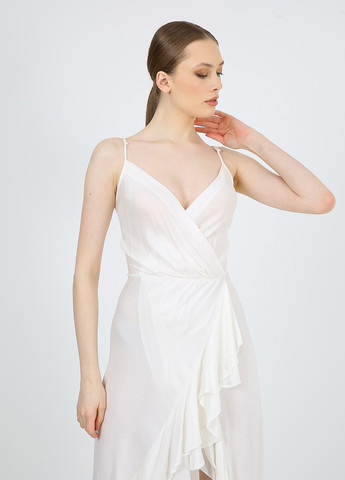 Білий кежуал сукня на запах Casalini однотонна