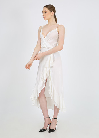 Білий кежуал сукня на запах Casalini однотонна