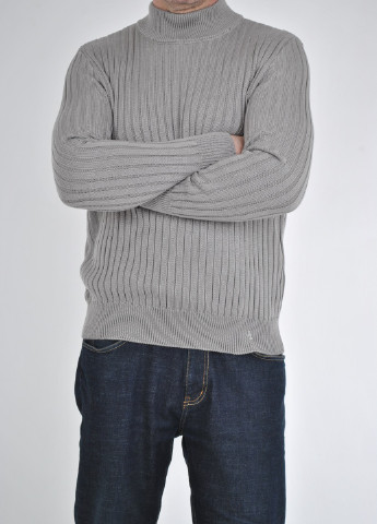 Сірий демісезонний светр зі стійкою Berta Lucci