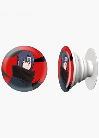 Попсокет (Popsockets) тримач для смартфону Ітачі Учіха (Itachi Uchiha) (8754-2821) Чорний MobiPrint (221548586)