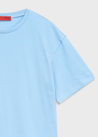 Костюм (футболка, велосипедки) KASTA design однотонный голубой спортивный трикотаж, хлопок