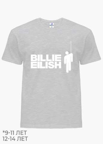 Светло-серая демисезонная футболка детская билли айлиш (billie eilish)(9224-1211) MobiPrint