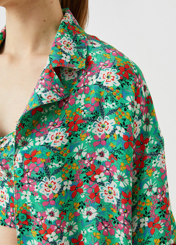 Зеленая кэжуал рубашка с цветами KOTON