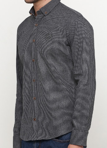 Серая кэжуал рубашка с абстрактным узором Madoc Jeans с длинным рукавом