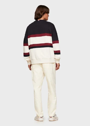 Комбинированный свитшот Tommy Hilfiger полоска вышивка (306814365)