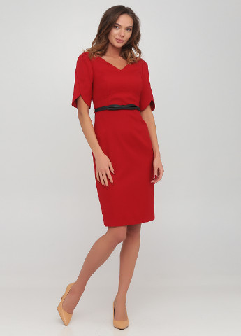 Красное кэжуал платье футляр The J. Peterman Company однотонное