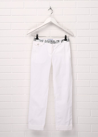 Белые кэжуал демисезонные прямые брюки Simonetta