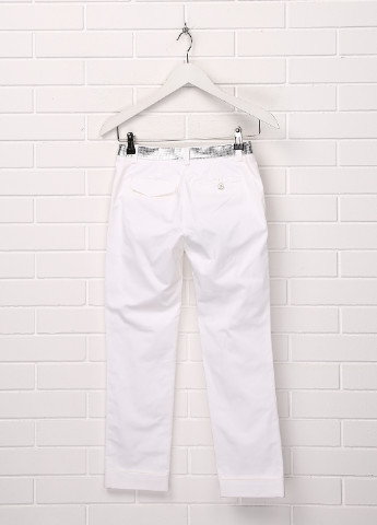 Белые кэжуал демисезонные прямые брюки Simonetta