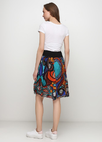 Разноцветная кэжуал с абстрактным узором юбка Made in Italy клешированная