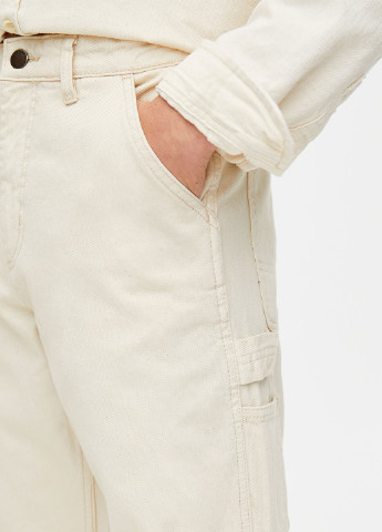 Светло-бежевые демисезонные укороченные, зауженные джинсы Pull & Bear