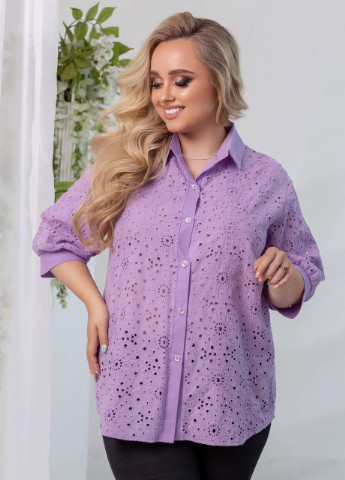 Лавандовая женская рубашка лавандового цвета р.46/48 373022 New Trend