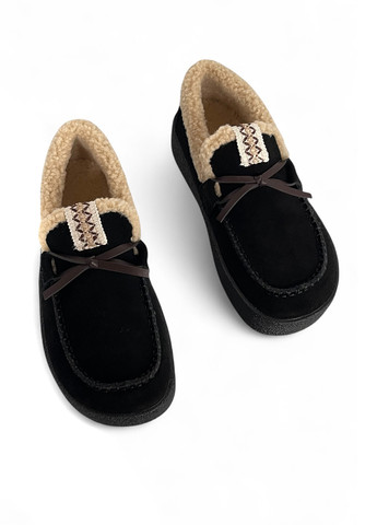 Черные слипоны ALLSY с бантом однотонные