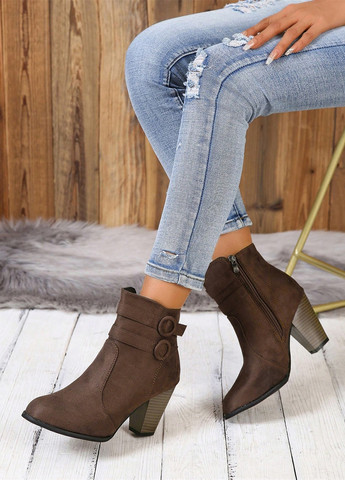 Коричневые демисезонная ботильоны SHEIN