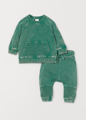 Зеленые кэжуал демисезонные брюки джоггеры H&M
