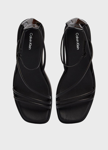 Черные босоножки Calvin Klein с ремешком лаковые