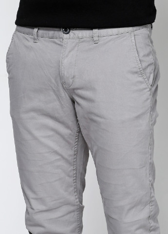 Светло-серые кэжуал демисезонные прямые брюки EDC