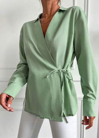 М'ятна блуза на запах SHEIN