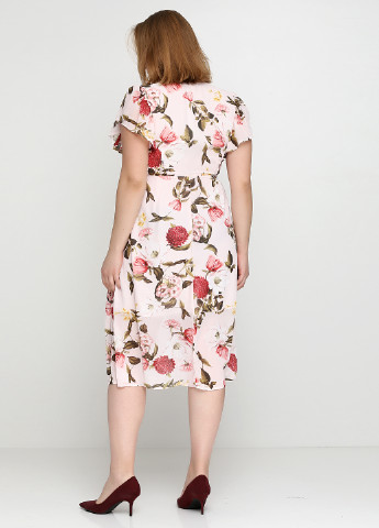 Розовое кэжуал платье Forever 21 с цветочным принтом