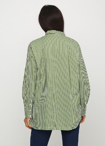 Зеленая кэжуал рубашка в полоску MSCH
