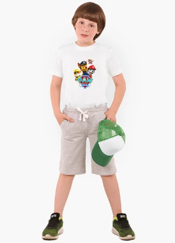 Біла демісезонна футболка дитяча щенячий патруль (paw patrol) (9224-1606) MobiPrint